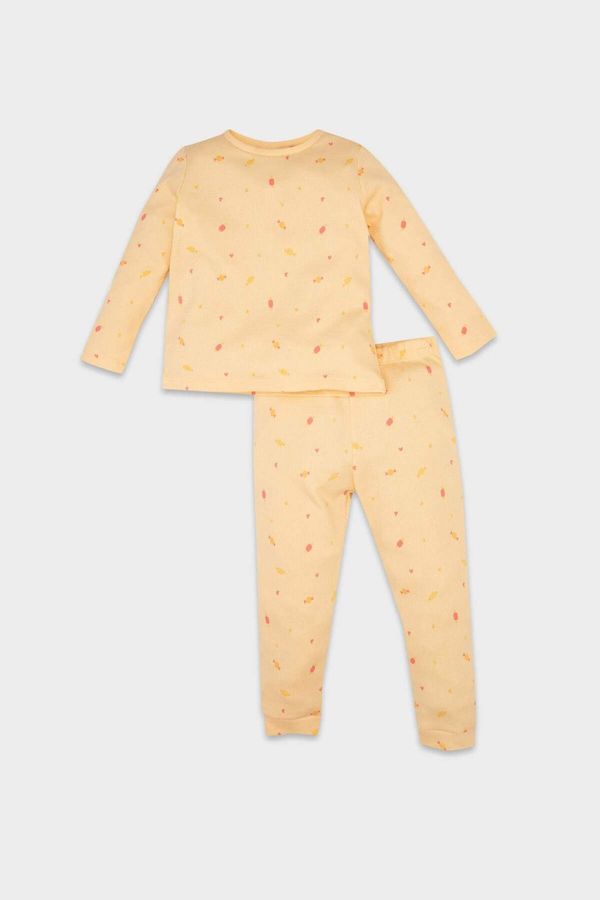 DEFACTO DEFACTO DFC - Baby Girl Patterned Long Sleeve Waffle Pajama Set