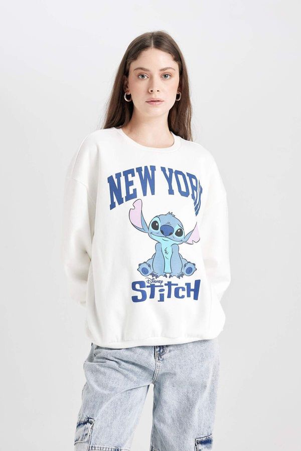 DEFACTO DEFACTO DFC - Cool Disney Lilo & Stitch Oversize Fit Crew Neck Printed Thick Fabric Sweatshirt