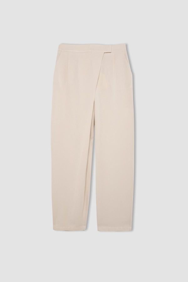 DEFACTO DEFACTO Elastic Waist Linen Blend Harem Trousers