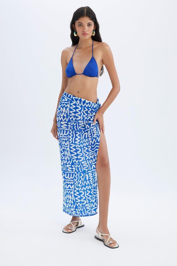 DEFACTO DEFACTO Fall in Love Patterned Slit Beach Skirt