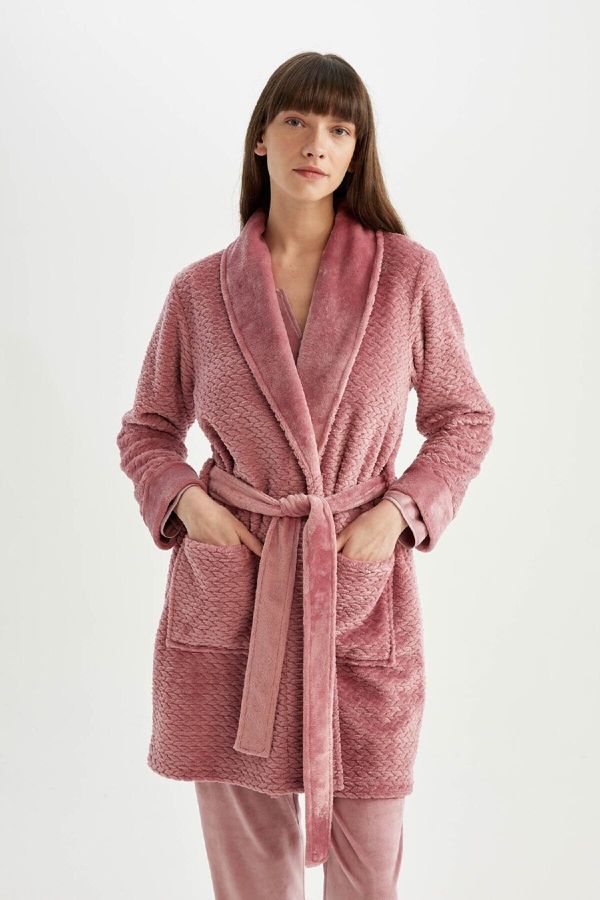 DEFACTO DEFACTO Fall in Love Welsoft Plush Belted Long Dressing Gown