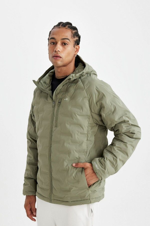 DEFACTO DEFACTO Fit Water Repellent Regular Fit Hooded Zippered Waterproof Jacket