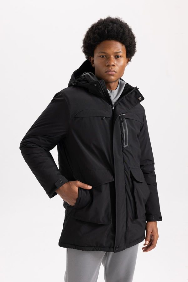 DEFACTO DEFACTO Fit Water Repellent Slim Fit Hooded Heated Parka