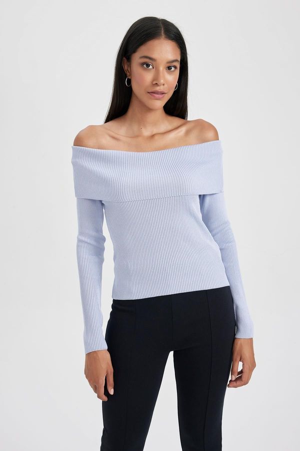 DEFACTO DEFACTO Fitted Open Shoulder Rib Sweater