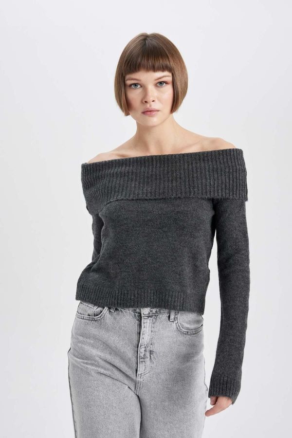 DEFACTO DEFACTO Fitted Open Shoulder Sweater