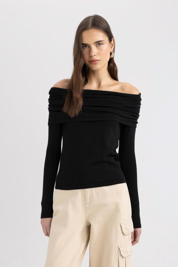 DEFACTO DEFACTO Fitted Open Shoulder Sweater