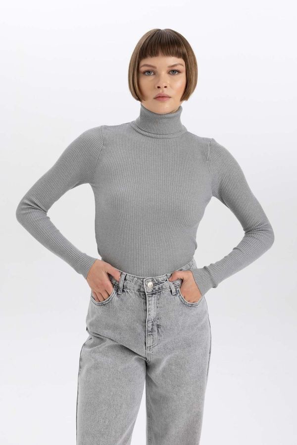 DEFACTO DEFACTO Fitted Turtleneck Ribbed Sweater