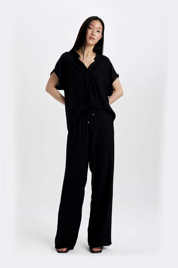 DEFACTO DEFACTO Florida Florida Pocket High Waist Wide Leg Viscose Trousers