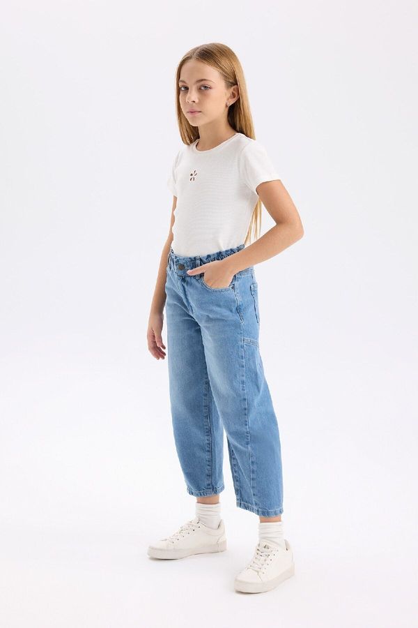 DEFACTO DEFACTO Girl Barrel Fit Jogger Ankle Length Jean Pants