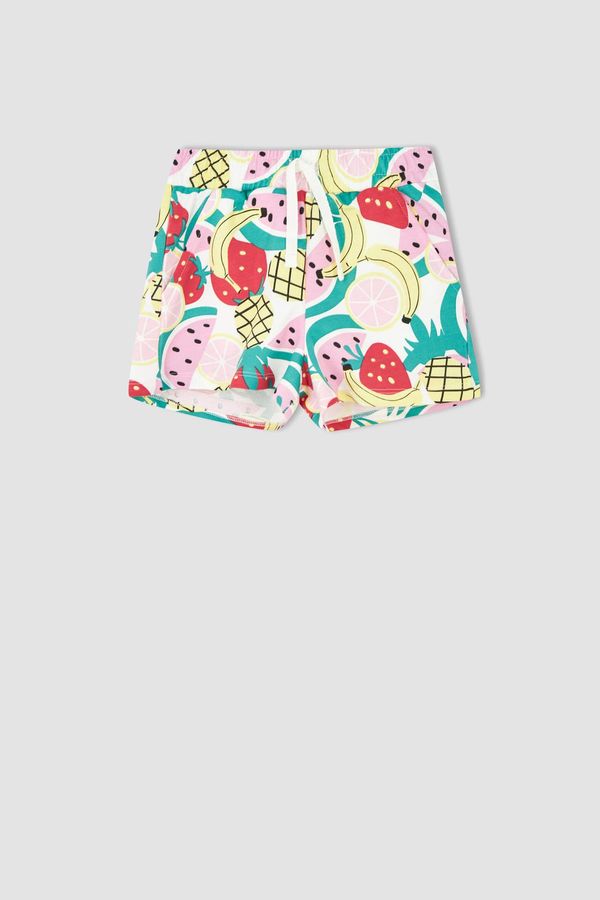 DEFACTO DEFACTO Girl Elasticated Waist Fruit Print Mini Short