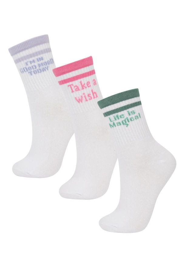 DEFACTO DEFACTO Girl's 3-Piece Cotton Long Socks