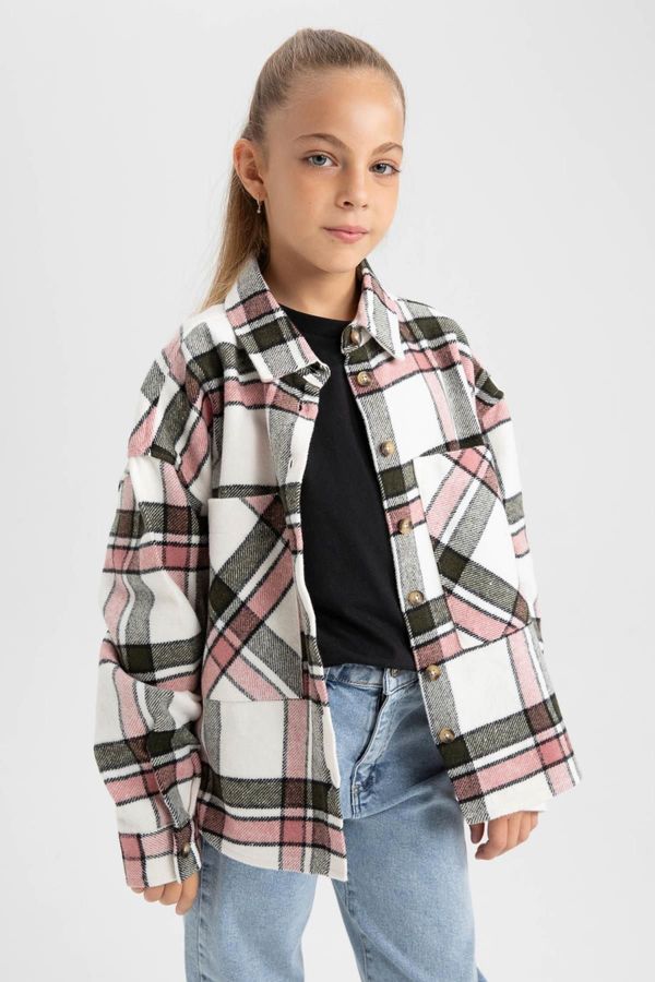 DEFACTO DEFACTO Girl's Checkered Long Sleeve Shirt