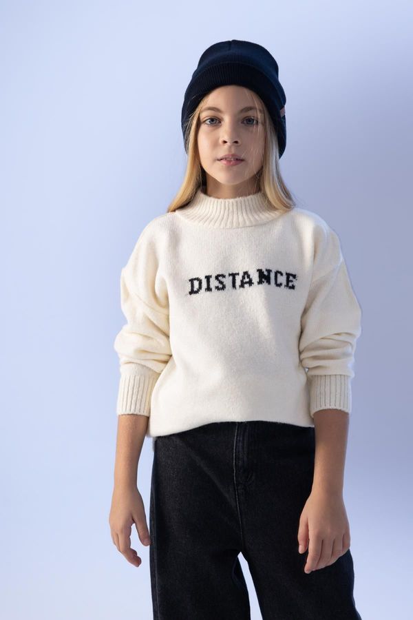 DEFACTO DEFACTO Girls' Crew Neck Printed Sweater