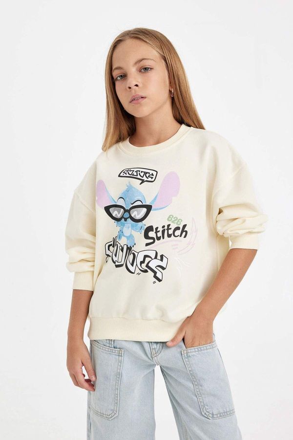 DEFACTO DEFACTO Girls Disney Lilo & Stitch Relax Fit Crew Neck Sweatshirt