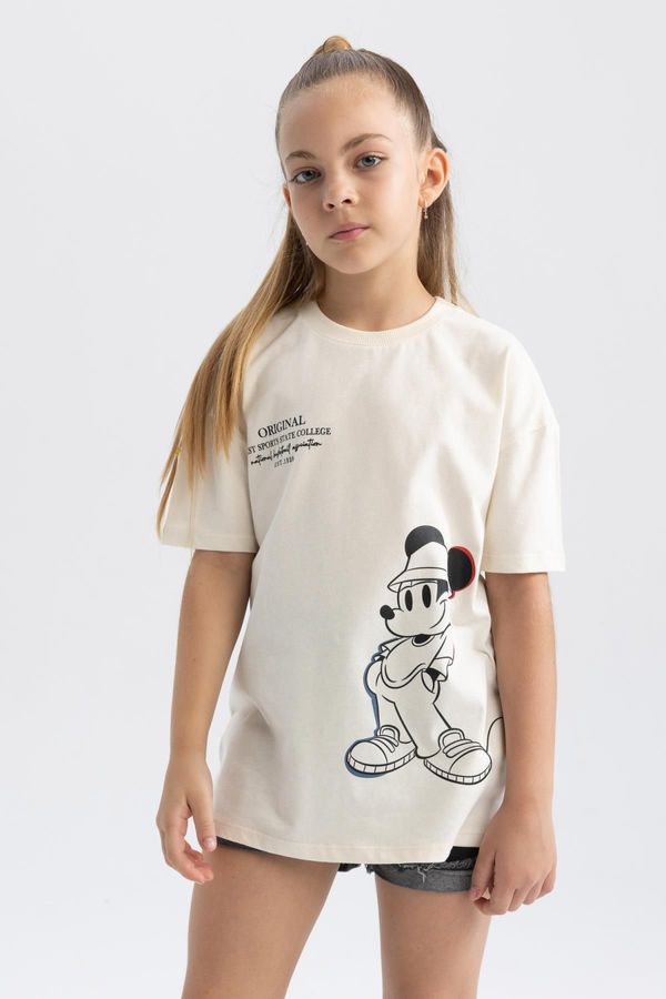 DEFACTO DEFACTO Girls Disney Mickey & Minnie Oversize Fit Short Sleeve T-Shirt