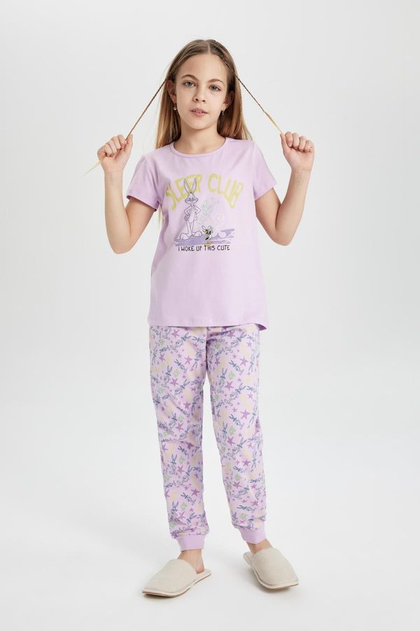 DEFACTO DEFACTO Girls' Looney Tunes Short Sleeve Pajamas Set