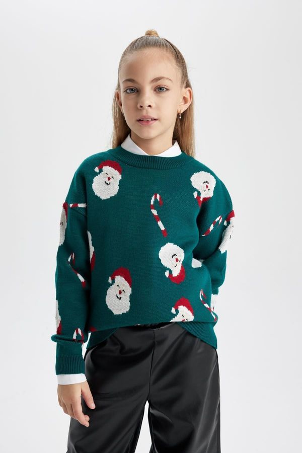 DEFACTO DEFACTO Girl's New Year Themed Crew Neck Sweater