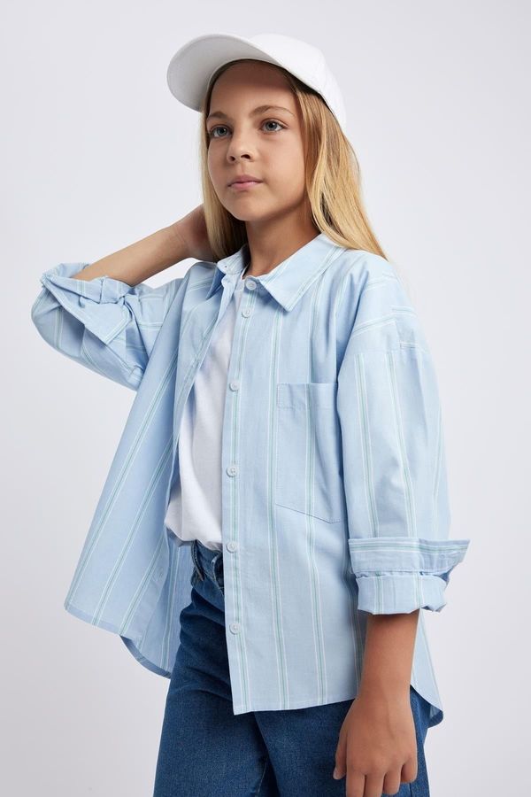 DEFACTO DEFACTO Girls Poplin Long Sleeve Shirt