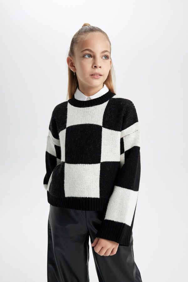 DEFACTO DEFACTO Girl's Regular Fit Crew Neck Sweater