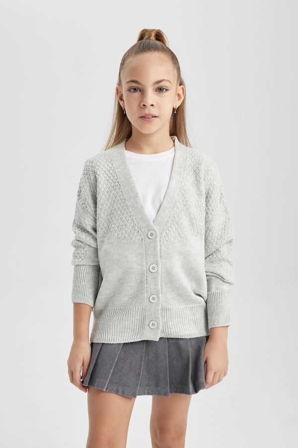 DEFACTO DEFACTO Girl's V-Neck Cardigan