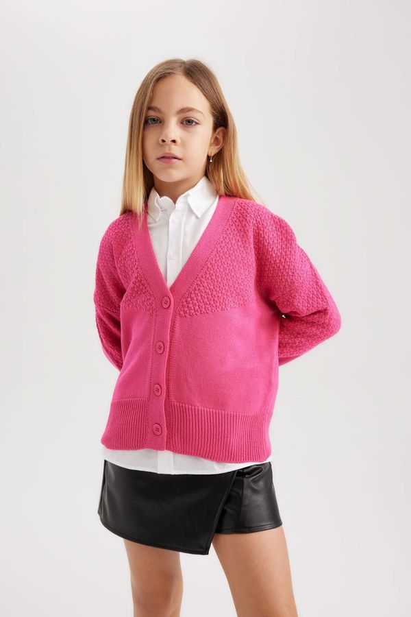 DEFACTO DEFACTO Girl's V-Neck Cardigan