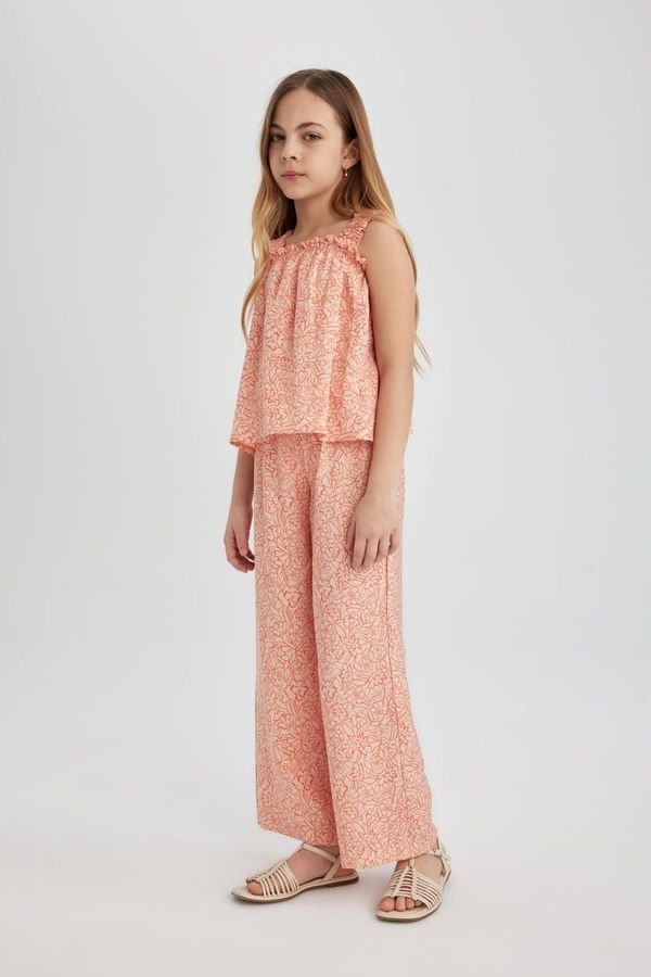 DEFACTO DEFACTO Girl's Wide Leg Wide Leg Patterned Trousers