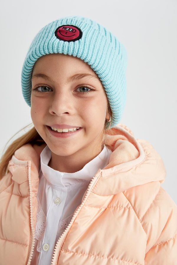 DEFACTO DEFACTO Girls' Woven Labeled Knitwear Beanie