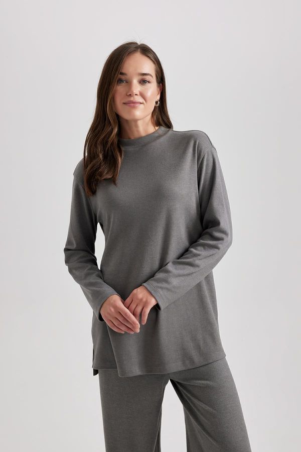 DEFACTO DEFACTO Half Turtleneck Softshell Long Sleeve T-Shirt Tunic with Soft Fur Inside