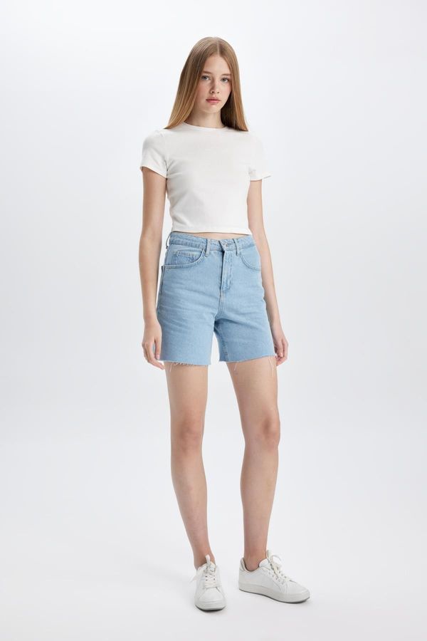 DEFACTO DEFACTO High Waist Cut Out Jean Shorts