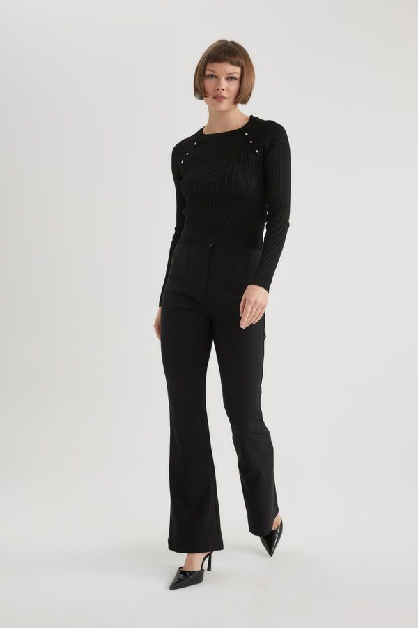 DEFACTO DEFACTO High Waist Flare Leg Gabardine Trousers