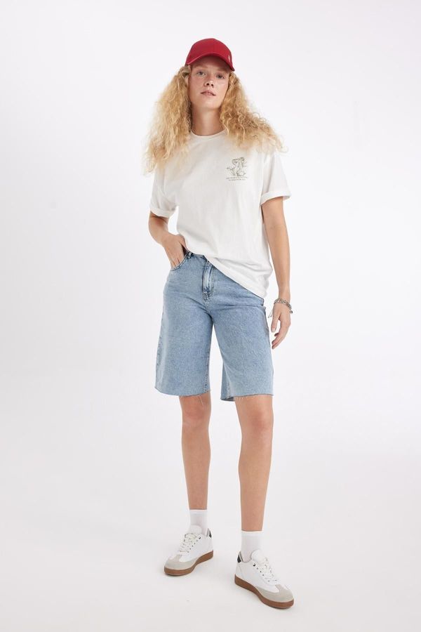 DEFACTO DEFACTO High Waist Jean Bermuda Shorts