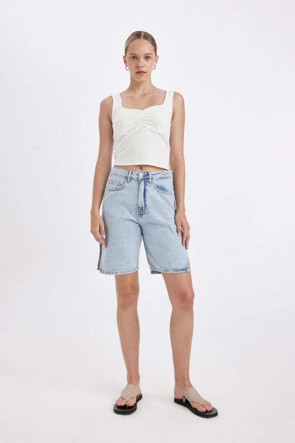 DEFACTO DEFACTO High Waist Jean Bermuda Shorts