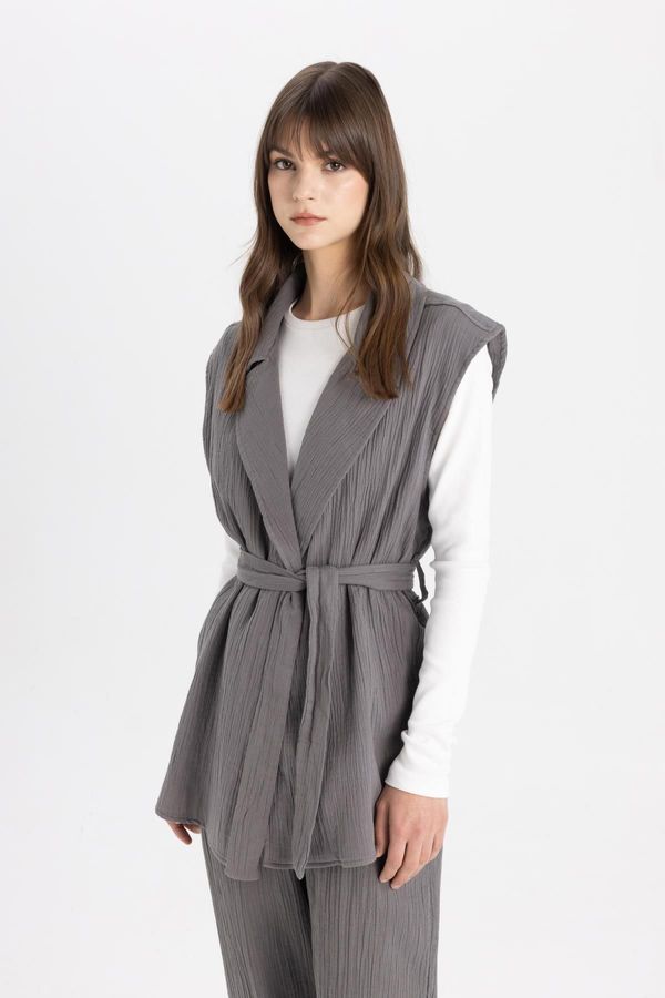 DEFACTO DEFACTO Jacket Collar Muslin Vest