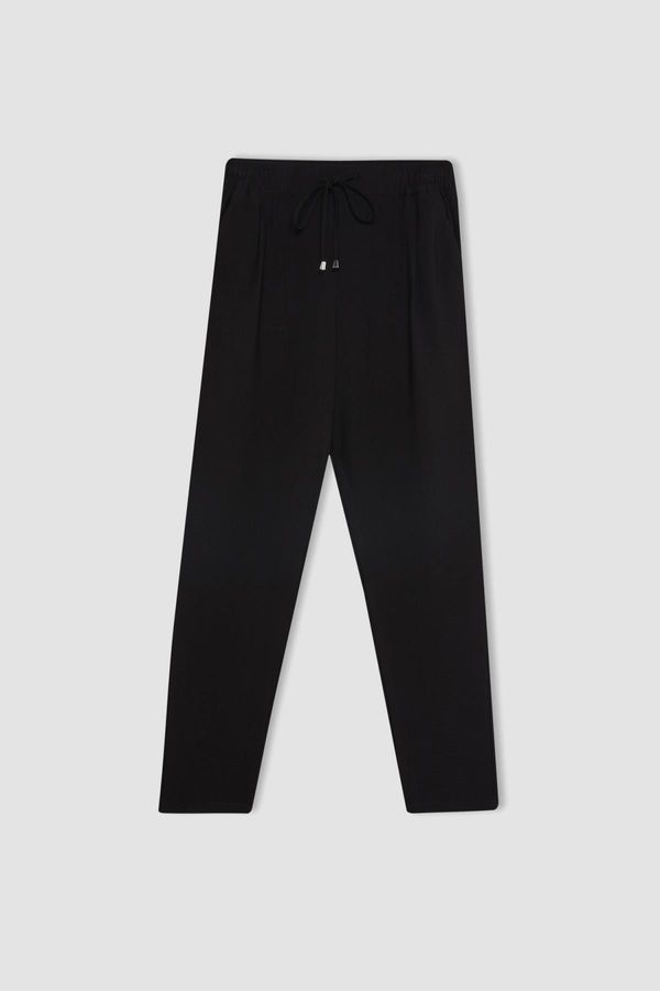 DEFACTO DEFACTO Jogger Pocket Straight Leg High Waist Linen Look Trousers