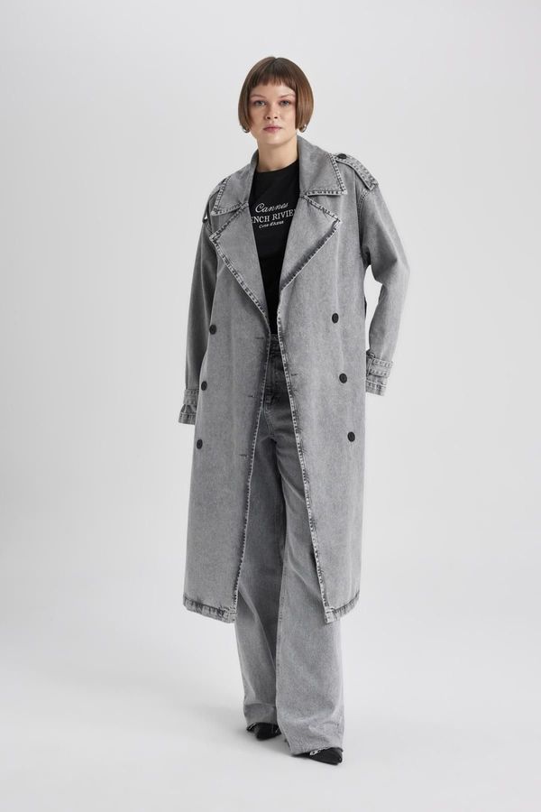 DEFACTO DEFACTO Long Jean Trench Coat