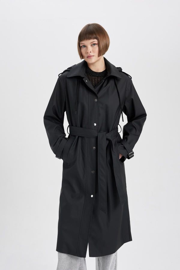 DEFACTO DEFACTO Long Raincoat with Waterproof Belt