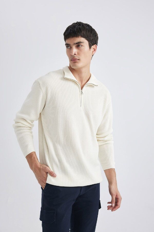 DEFACTO DEFACTO Loose Fit Turtleneck Thessaloniki Fabric Sweater