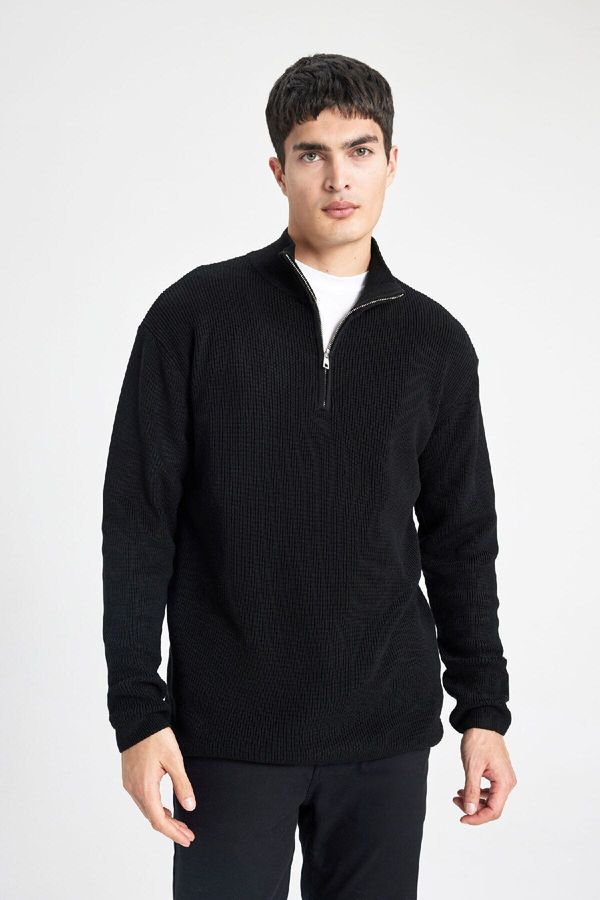 DEFACTO DEFACTO Loose Fit Turtleneck Thessaloniki Fabric Sweater