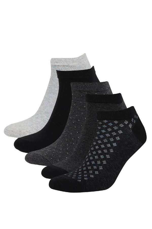 DEFACTO DEFACTO Men's 5-Piece Cotton Booties Socks