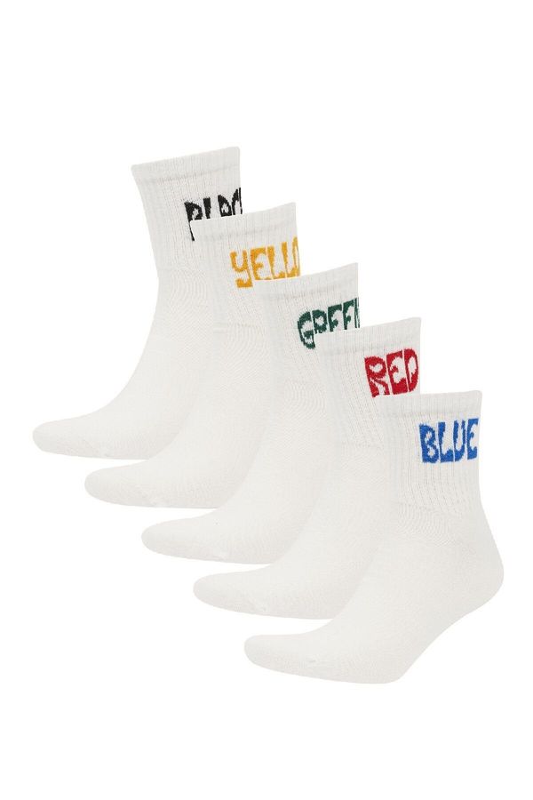 DEFACTO DEFACTO Men's Comfortable Elastic 5-Pack Cotton Ankle Socks