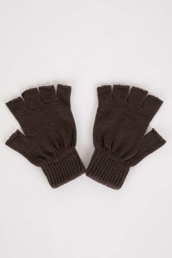 DEFACTO DEFACTO Men's Cropped Knitted Gloves