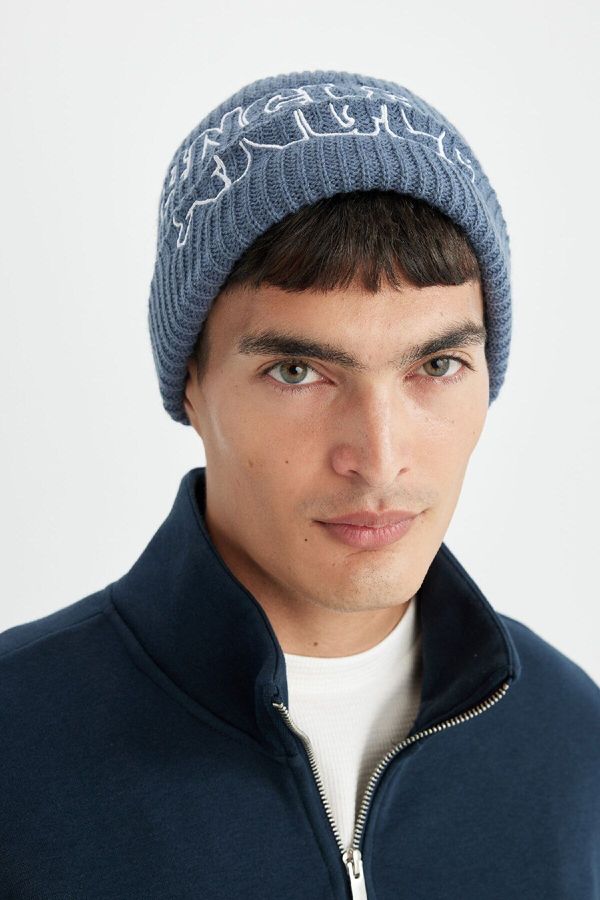 DEFACTO DEFACTO Men's Embroidered Beret