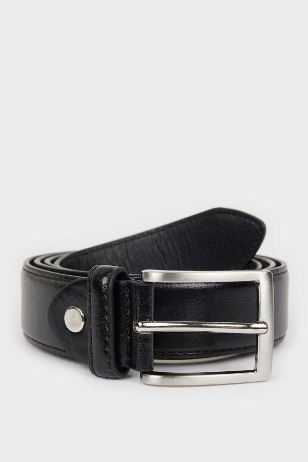 DEFACTO DEFACTO Men's Faux Leather Classic Belt