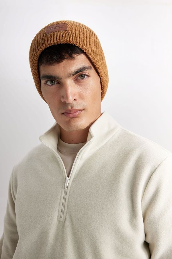 DEFACTO DEFACTO Men's Label Printed Beret