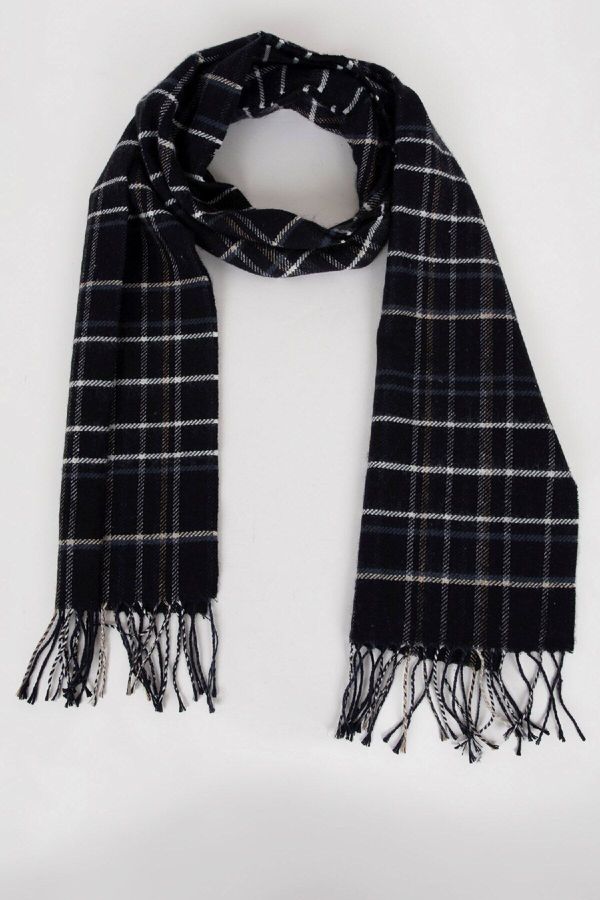 DEFACTO DEFACTO Men's Plaid Woven Scarf