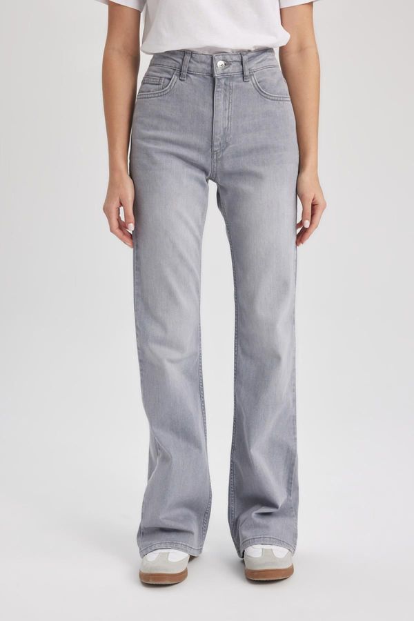 DEFACTO DEFACTO Mia Flare Fit Normal Waist Long Jean Trousers