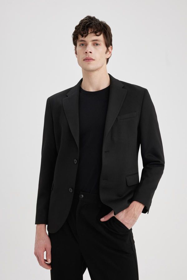 DEFACTO DEFACTO Modern Fit Buttoned Lined Basic Plain Blazer Jacket