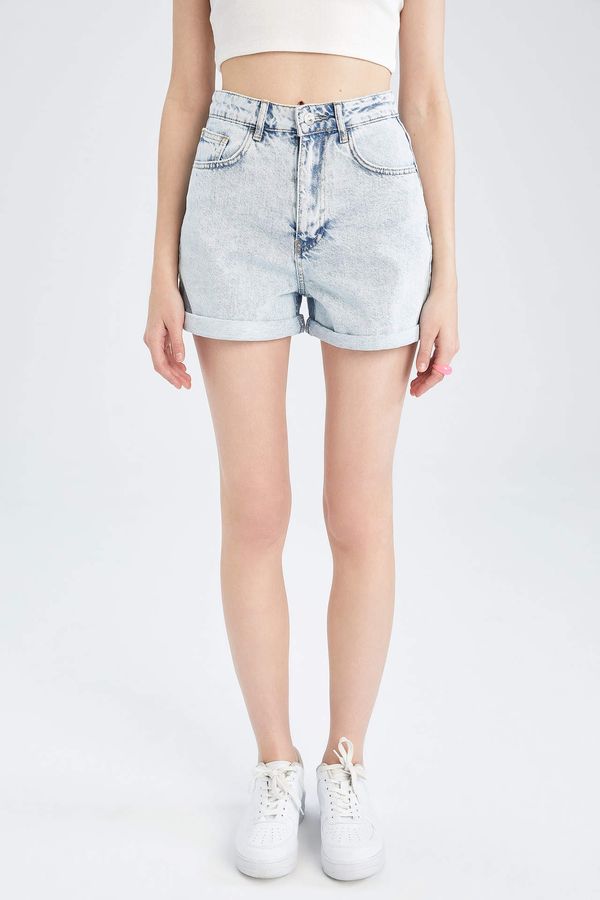 DEFACTO DEFACTO Mom Fit Jean High waist Folded Leg Short