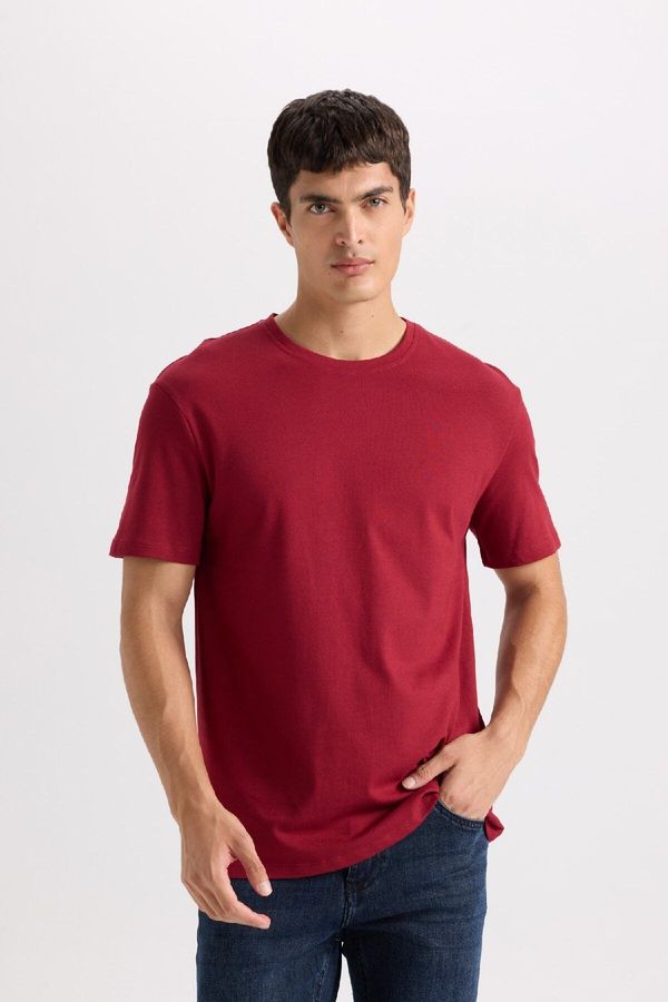 DEFACTO DEFACTO New Regular Fit Crew Neck Basic Plain Short Sleeve T-Shirt