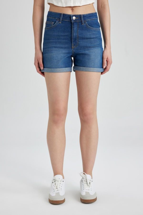 DEFACTO DEFACTO Normal Waist Folded Leg Basic Jean Shorts